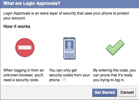 This screen grab from Facebook explains in simple terms how enhanced log-in security works.